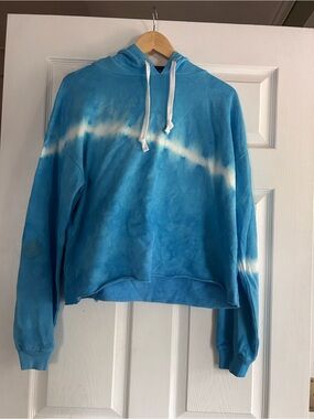 GAP Blue Tie-Dye Hoodie with White Accent